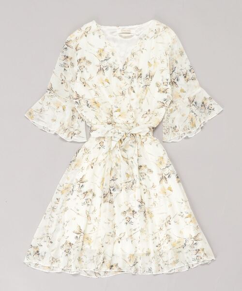 Dream garden（ドリームガーデン）の「総柄シフォンワンピース（ワンピース・レディース・ベージュ/ネイビー・S/M/L）」の15枚目の写真