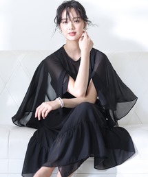 アシンメトリー パーティー ドレス セレモニー ロング&七分袖 結婚式 フォーマル オケージョンドレス お呼ばれ 二次会 成人式 同窓会 謝恩会 20代 30代