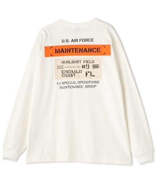 AVIREX(アヴィレックス)の「MAINTENANCE PATCH L/S T-SHIRT / メンテナンス パッチ 長袖Tシャツ(Tシャツ/カットソー・メンズ・ホワイト/ブラック/ピンク/ブルー・M/L/2XL/XL)」の2枚目の写真