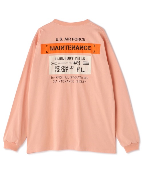 AVIREX(アヴィレックス)の「MAINTENANCE PATCH L/S T-SHIRT / メンテナンス パッチ 長袖Tシャツ(Tシャツ/カットソー・メンズ・ホワイト/ブラック/ピンク/ブルー・M/L/2XL/XL)」の1枚目の写真