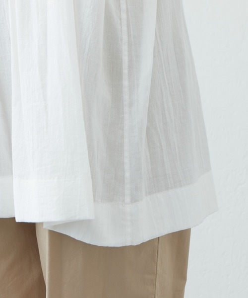 PUAL CE CIN（ピュアルセシン）の「レースシャーリングブラウス（シャツ/ブラウス・レディース・オフホワイト/ブラック・FREE）」の7枚目の写真