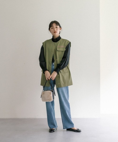 PUAL CE CIN（ピュアルセシン）の「レースシャーリングブラウス（シャツ/ブラウス・レディース・オフホワイト/ブラック・FREE）」の3枚目の写真