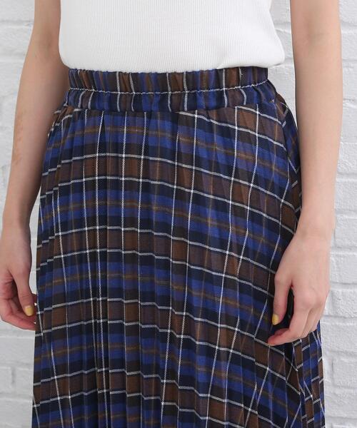 SHOO・LA・RUE（シューラルー）の「◆シーズンムード高まる チェック柄 プリーツスカート（スカート・レディース・ベージュ系その他2/ダークブラウン系1/ネイビー系1/イエロー系9・00）」の8枚目の写真