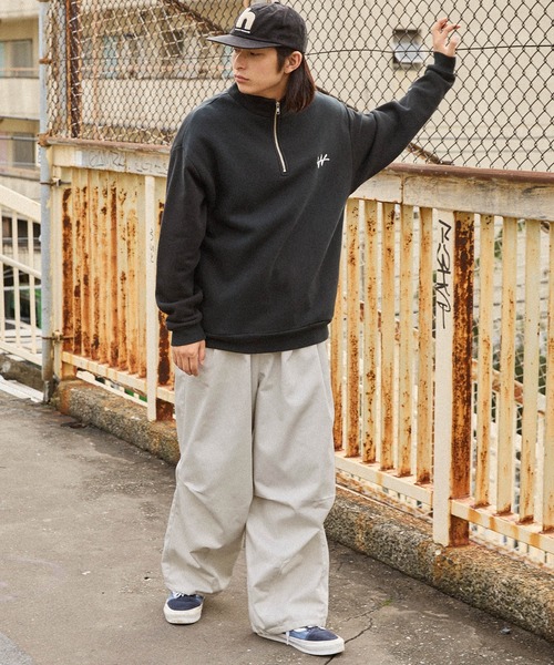 MONO-MART(モノマート)の「ワイドテーパード 裾ドローコード サーカス パラシュートパンツ(その他パンツ・メンズ・ブラック/ネイビー/ベージュ/オリーブ/アイボリー/ダークオリーブ/ブラウン・M/L/XL/S)」の15枚目の写真