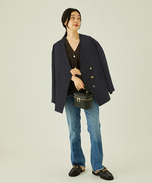 journal standard L'essage（ジャーナルスタンダードレサージュ）の「ヴィスウールノーカラージャケット（ノーカラージャケット・レディース・ネイビー・FREE）」の15枚目の写真
