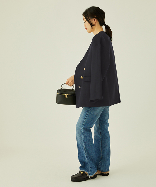 journal standard L'essage（ジャーナルスタンダードレサージュ）の「ヴィスウールノーカラージャケット（ノーカラージャケット・レディース・ネイビー・FREE）」の10枚目の写真