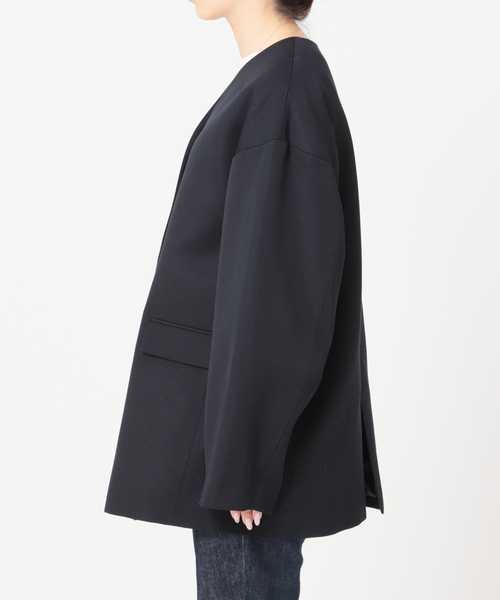 journal standard L'essage（ジャーナルスタンダードレサージュ）の「ヴィスウールノーカラージャケット（ノーカラージャケット・レディース・ネイビー・FREE）」の19枚目の写真