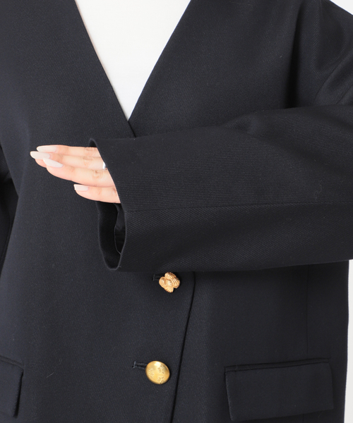 journal standard L'essage（ジャーナルスタンダードレサージュ）の「ヴィスウールノーカラージャケット（ノーカラージャケット・レディース・ネイビー・FREE）」の14枚目の写真