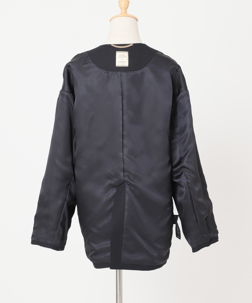 journal standard L'essage（ジャーナルスタンダードレサージュ）の「ヴィスウールノーカラージャケット（ノーカラージャケット・レディース・ネイビー・FREE）」の7枚目の写真