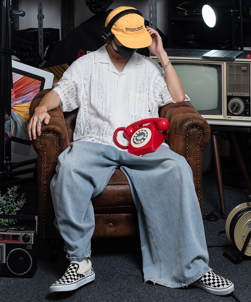 Perushu（ペルーシュ）の「フラワーレースシャツ（シャツ/ブラウス・メンズ・ブラック/グリーン/オフホワイト・LARGE/MEDIUM）」の20枚目の写真