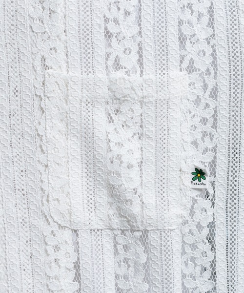 Perushu（ペルーシュ）の「フラワーレースシャツ（シャツ/ブラウス・メンズ・ブラック/グリーン/オフホワイト・LARGE/MEDIUM）」の10枚目の写真