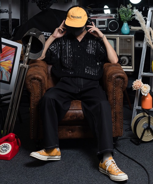 Perushu（ペルーシュ）の「フラワーレースシャツ（シャツ/ブラウス・メンズ・ブラック/グリーン/オフホワイト・LARGE/MEDIUM）」の5枚目の写真