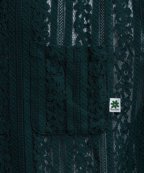 Perushu（ペルーシュ）の「フラワーレースシャツ（シャツ/ブラウス・メンズ・ブラック/グリーン/オフホワイト・LARGE/MEDIUM）」の8枚目の写真