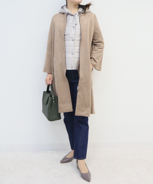aunt lily(アントリリー)の「【セット商品】フェイクスエードノーカラーコート&ライナージャケット(ノーカラーコート・レディース・シルバー/ブルー/モカ・9号/13号/11号)」の4枚目の写真