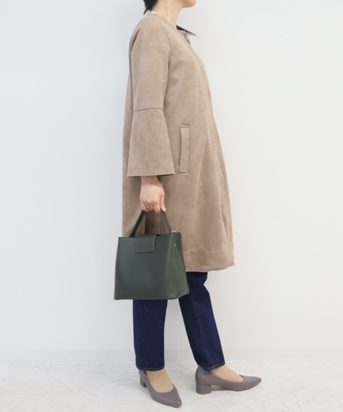 aunt lily(アントリリー)の「【セット商品】フェイクスエードノーカラーコート&ライナージャケット(ノーカラーコート・レディース・シルバー/ブルー/モカ・9号/13号/11号)」の21枚目の写真