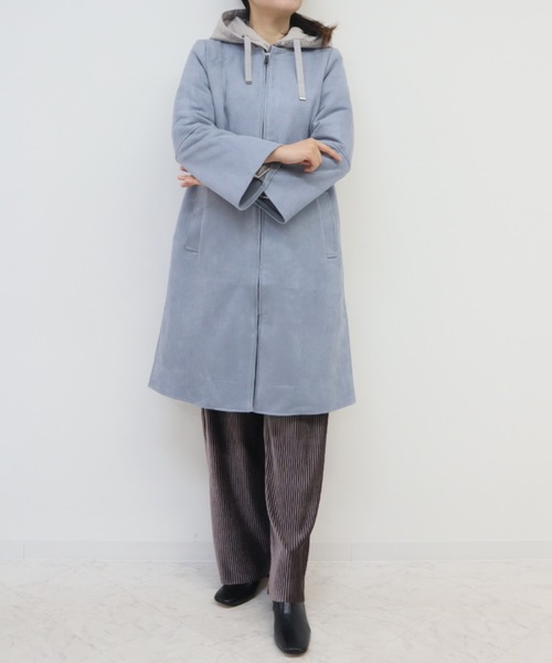 aunt lily(アントリリー)の「【セット商品】フェイクスエードノーカラーコート&ライナージャケット(ノーカラーコート・レディース・シルバー/ブルー/モカ・9号/13号/11号)」の18枚目の写真