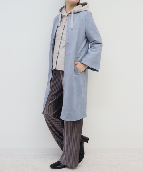 aunt lily(アントリリー)の「【セット商品】フェイクスエードノーカラーコート&ライナージャケット(ノーカラーコート・レディース・シルバー/ブルー/モカ・9号/13号/11号)」の5枚目の写真