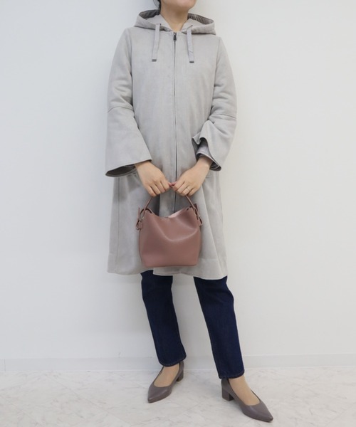 aunt lily(アントリリー)の「【セット商品】フェイクスエードノーカラーコート&ライナージャケット(ノーカラーコート・レディース・シルバー/ブルー/モカ・9号/13号/11号)」の12枚目の写真
