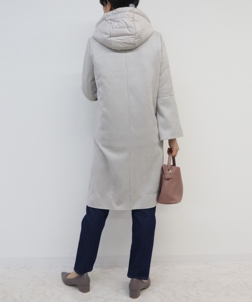 aunt lily(アントリリー)の「【セット商品】フェイクスエードノーカラーコート&ライナージャケット(ノーカラーコート・レディース・シルバー/ブルー/モカ・9号/13号/11号)」の6枚目の写真