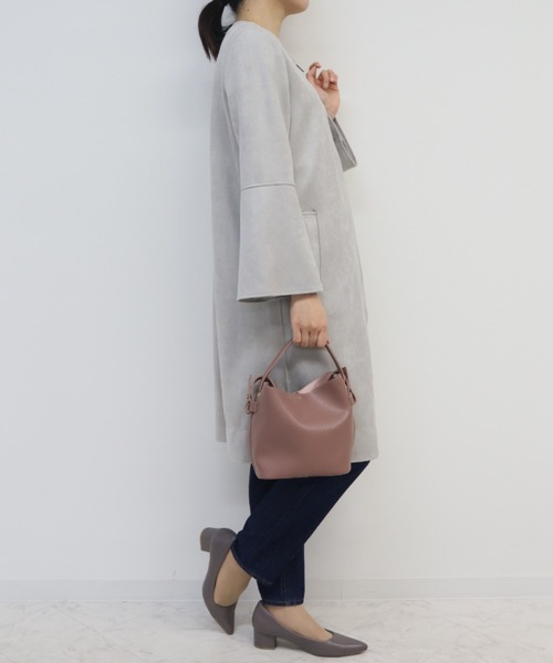 aunt lily(アントリリー)の「【セット商品】フェイクスエードノーカラーコート&ライナージャケット(ノーカラーコート・レディース・シルバー/ブルー/モカ・9号/13号/11号)」の16枚目の写真