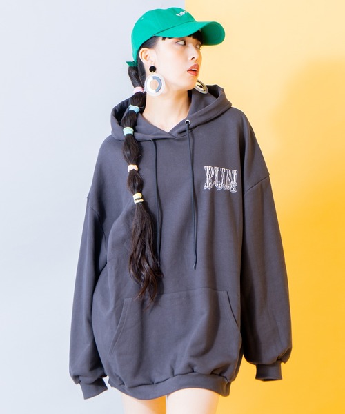 PUNYUS(プニュズ)の「GANGビッグパーカー(パーカー・レディース・杢グレー/スミクロ・4/3)」の3枚目の写真