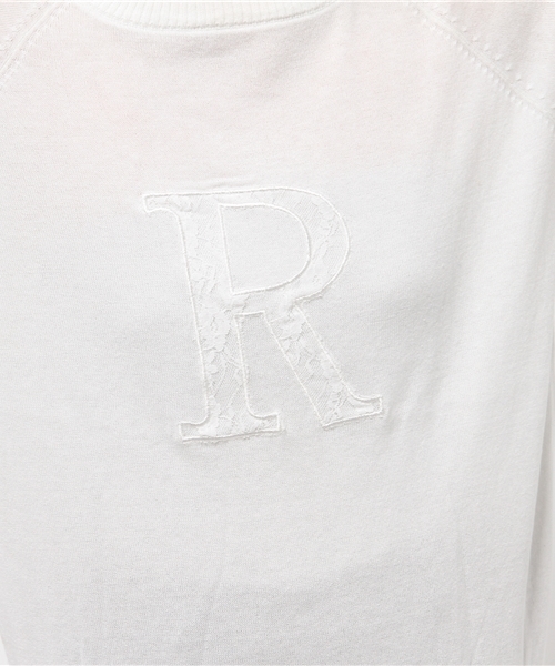 OUTLET（アウトレット）の「【mystic】ロゴレース刺繍ニット（ニット/セーター・レディース・エメラルド/オフホワイト/サックスブルー/ネイビー・FREE）」の10枚目の写真