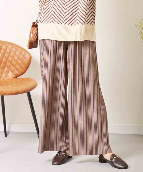 libelle more(リベル モア)の「カットツイル裏起毛ボックスプリーツパンツ(その他パンツ・レディース・ブラック/グリーン/モカ・M)」の3枚目の写真