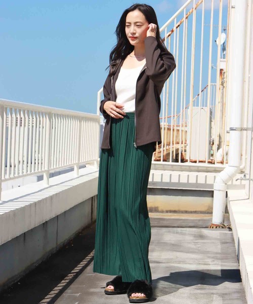 libelle more(リベル モア)の「カットツイル裏起毛ボックスプリーツパンツ(その他パンツ・レディース・ブラック/グリーン/モカ・M)」の9枚目の写真