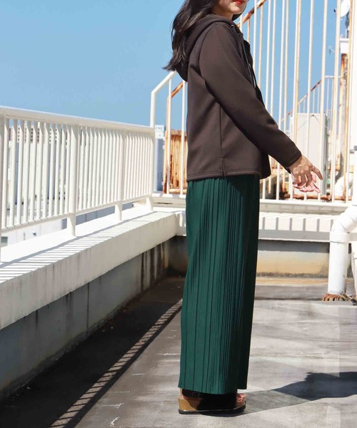 libelle more(リベル モア)の「カットツイル裏起毛ボックスプリーツパンツ(その他パンツ・レディース・ブラック/グリーン/モカ・M)」の10枚目の写真