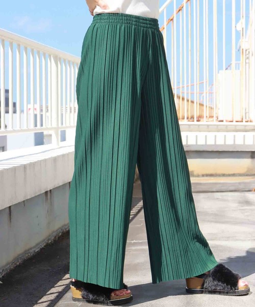 libelle more(リベル モア)の「カットツイル裏起毛ボックスプリーツパンツ(その他パンツ・レディース・ブラック/グリーン/モカ・M)」の4枚目の写真