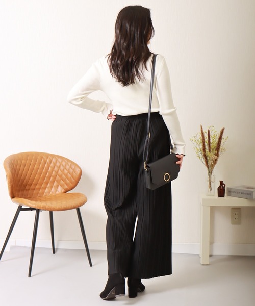 libelle more(リベル モア)の「カットツイル裏起毛ボックスプリーツパンツ(その他パンツ・レディース・ブラック/グリーン/モカ・M)」の15枚目の写真