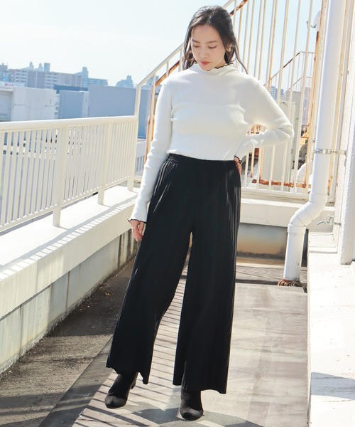 libelle more(リベル モア)の「カットツイル裏起毛ボックスプリーツパンツ(その他パンツ・レディース・ブラック/グリーン/モカ・M)」の21枚目の写真