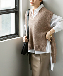 Noble | アルパカMIXロングスリットニットベスト(ニット/セーター)