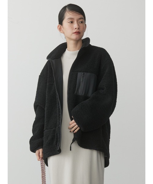 AMERICAN HOLIC(アメリカンホリック)の「スタンドカラーボアブルゾン(ブルゾン・レディース・ベージュ/ブラック・L/M)」の16枚目の写真