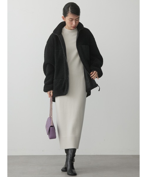 AMERICAN HOLIC(アメリカンホリック)の「スタンドカラーボアブルゾン(ブルゾン・レディース・ベージュ/ブラック・L/M)」の9枚目の写真