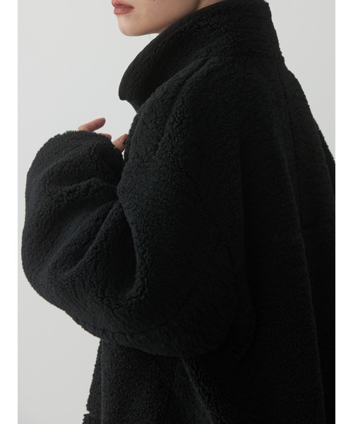 AMERICAN HOLIC(アメリカンホリック)の「スタンドカラーボアブルゾン(ブルゾン・レディース・ベージュ/ブラック・L/M)」の6枚目の写真