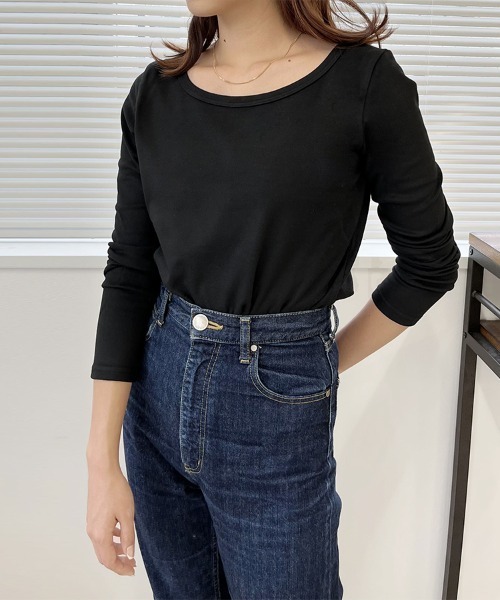 Doux Belle(ドゥーベル)の「裏起毛カットソー ラウンドネック(Tシャツ/カットソー・レディース・ホワイト/ライトグレー/ベージュ/ネイビー/ブラック・MEDIUM/LARGE)」の17枚目の写真