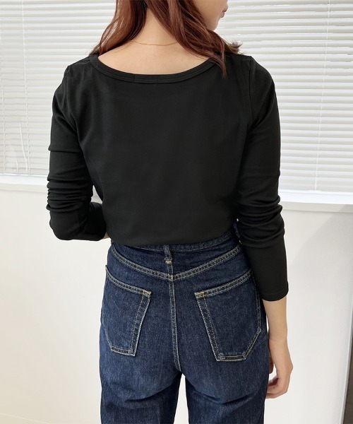 Doux Belle(ドゥーベル)の「裏起毛カットソー ラウンドネック(Tシャツ/カットソー・レディース・ホワイト/ライトグレー/ベージュ/ネイビー/ブラック・MEDIUM/LARGE)」の18枚目の写真