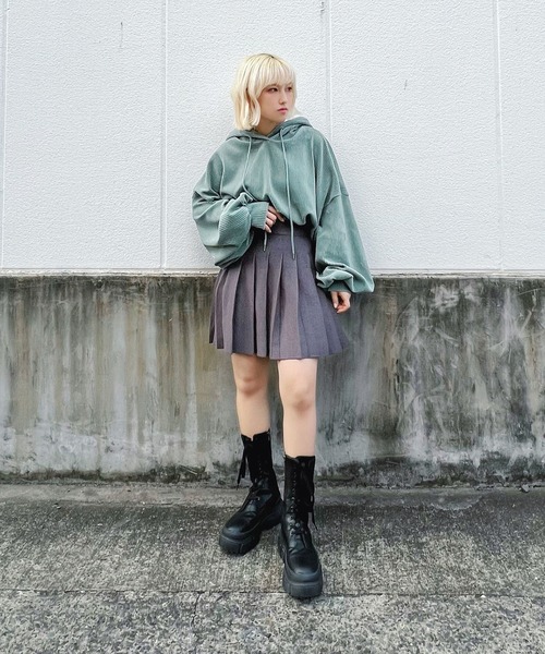 Figments（フィグメンツ）の「コーデュロイクロップドパーカー（パーカー・レディース・ブラウン/グレー/グリーン系その他・FREE）」の9枚目の写真