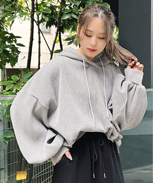 Figments（フィグメンツ）の「コーデュロイクロップドパーカー（パーカー・レディース・ブラウン/グレー/グリーン系その他・FREE）」の8枚目の写真