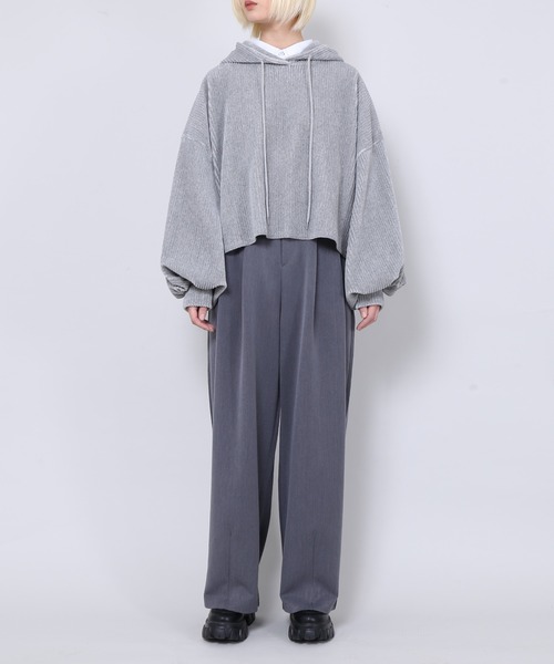 Figments（フィグメンツ）の「コーデュロイクロップドパーカー（パーカー・レディース・ブラウン/グレー/グリーン系その他・FREE）」の6枚目の写真