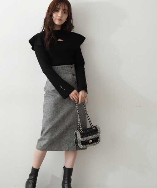 PROPORTION BODY DRESSING（プロポーションボディドレッシング）の「ラメツイードフロント釦タイトスカート / 1212220025（スカート・レディース・ブラック/ベージュ・X-SMALL/SMALL/MEDIUM）」の15枚目の写真