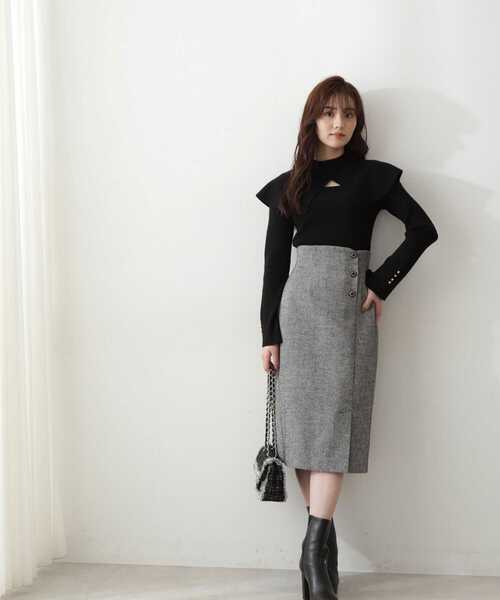 PROPORTION BODY DRESSING（プロポーションボディドレッシング）の「ラメツイードフロント釦タイトスカート / 1212220025（スカート・レディース・ブラック/ベージュ・X-SMALL/SMALL/MEDIUM）」の16枚目の写真