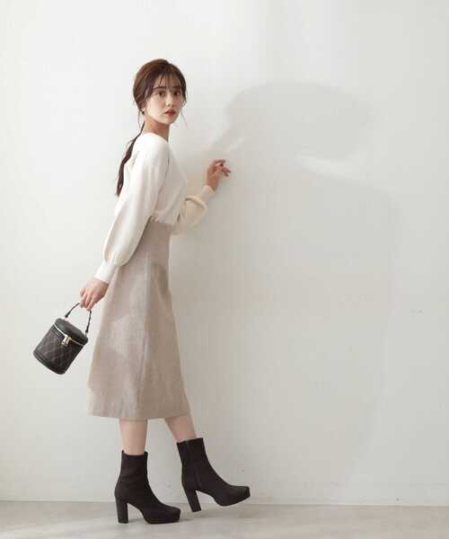 PROPORTION BODY DRESSING（プロポーションボディドレッシング）の「ラメツイードフロント釦タイトスカート / 1212220025（スカート・レディース・ブラック/ベージュ・X-SMALL/SMALL/MEDIUM）」の21枚目の写真