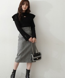 PROPORTION BODY DRESSING | ラメツイードフロント釦タイトスカート / 1212220025(スカート)
