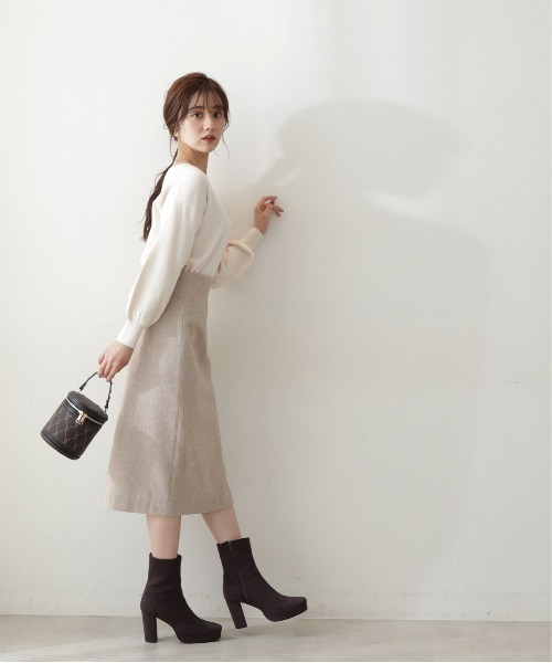 PROPORTION BODY DRESSING（プロポーションボディドレッシング）の「ラメツイードフロント釦タイトスカート / 1212220025（スカート・レディース・ブラック/ベージュ・X-SMALL/SMALL/MEDIUM）」の3枚目の写真