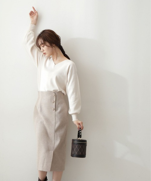 PROPORTION BODY DRESSING（プロポーションボディドレッシング）の「ラメツイードフロント釦タイトスカート / 1212220025（スカート・レディース・ブラック/ベージュ・X-SMALL/SMALL/MEDIUM）」の5枚目の写真