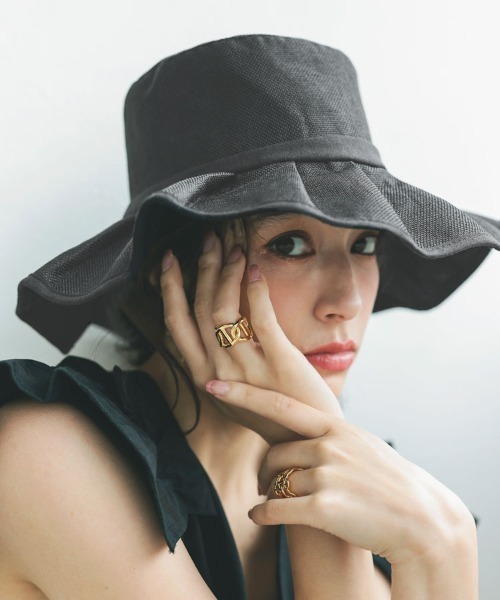 DONOBAN（ドノバン）の「ポリジュートフリルハット（ハット・レディース・ブラック/ベージュ/ブラウン・F）」の2枚目の写真