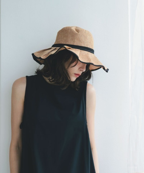 DONOBAN（ドノバン）の「ポリジュートフリルハット（ハット・レディース・ブラック/ベージュ/ブラウン・F）」の9枚目の写真