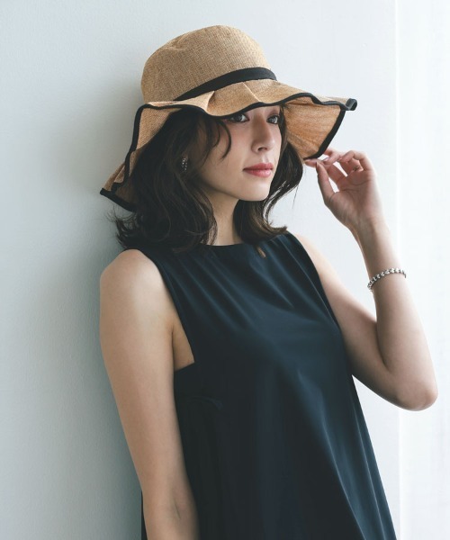 DONOBAN（ドノバン）の「ポリジュートフリルハット（ハット・レディース・ブラック/ベージュ/ブラウン・F）」の10枚目の写真